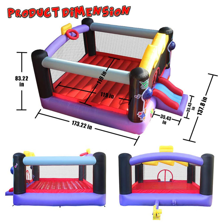 BESTPARTY Kids Pop Star Theme Inflatable Bounce House with Blower